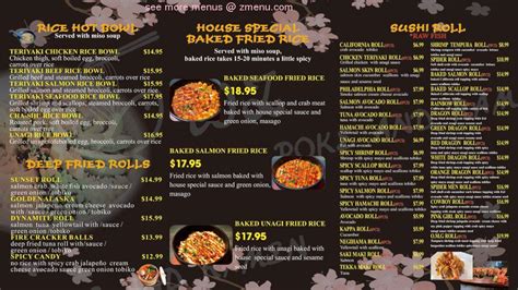 W&Z Asian Bistro & sushi bar. . Wz poke and ramen menu